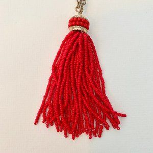 BOUTIQUE Red Beaded Tassel Necklace